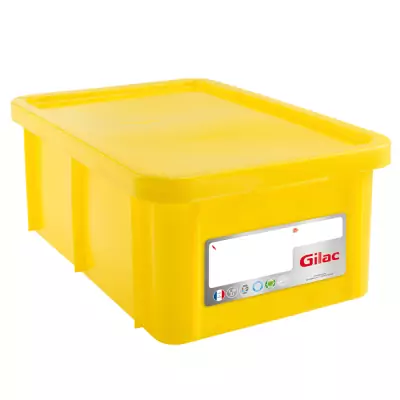 GILAC - Bac HACCP 35 L rectangulaire + couvercle - jaune 