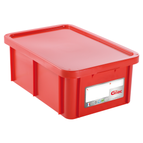 GILAC - Bac HACCP 35 L rectangulaire + couvercle - rouge 