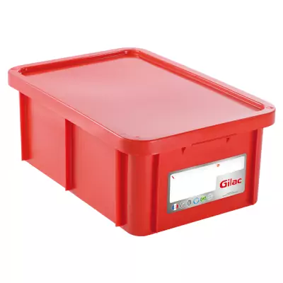 GILAC - Bac HACCP 35 L rectangulaire + couvercle - rouge 