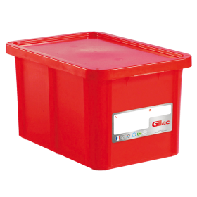 GILAC - Bac HACCP 55 L rectangulaire + couvercle - rouge 