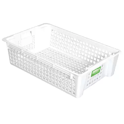 GILAC - Caisse biosourcée ajourée empilable emboîtable 600 x 380 x 155 mm 28 L - blanc