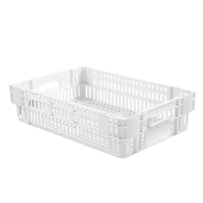 GILAC - Caisse ajourée empilable emboitable 600 x 400 x 145 mm - 27 L - blanc