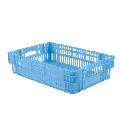 GILAC - Caisse ajourée empilable emboitable 600 x 400 x 146 mm - 27 L - bleu