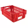 GILAC - Caisse ajourée empilable emboitable 600 x 400 x 197 mm HACCP - 37 L - rouge