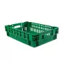 GILAC - Caisse ajourée empilable emboitable 600 x 400 x 146 mm en PEHD recyclé 27 L – vert