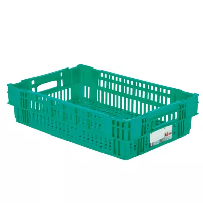 GILAC - Caisse ajourée empilable emboitable 600 x 400 x 146 mm HACCP - 27 L - vert