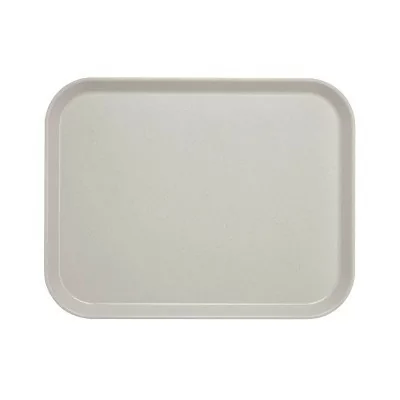 CAMBRO - Lot de 12 plateaux polyester à rebord élevé 457 x 355 Gris clair