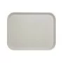 CAMBRO - Lot de 12 plateaux polyester à rebord élevé 457 x 355 Gris clair