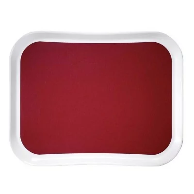 CAMBRO - Lot de 12 plateaux polyester forme profilée 457 x 355 Framboise