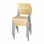 BOLERO - Chaises avec assise et dossier en bois Cantina galvanisées (lot de 4)