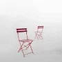 BOLERO - Lot de 2 chaises de terrasse en acier coloré rouges