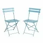 BOLERO - Lot de 2 chaises de terrasse en acier coloré bleues turquoise