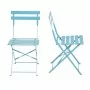 BOLERO - Lot de 2 chaises de terrasse en acier coloré bleues turquoise