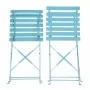 BOLERO - Lot de 2 chaises de terrasse en acier coloré bleues turquoise