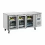 POLAR - Table réfrigérée positive inox 3 portes vitrées, capacité 358 L