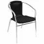 BOLERO - Fauteuils en rotin empilables noirs et aluminium (lot de 4)