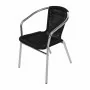 BOLERO - Fauteuils en rotin empilables noirs et aluminium (lot de 4)