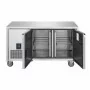 POLAR - Table réfrigérée positive inox 2 portes pleines, capacité 196 L