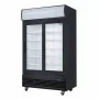 POLAR - Armoire positive 2 portes coulissantes caisson lumineux série G noire 950 L