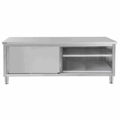 CASSELIN - Table de travail inox 600 avec portes coulissantes 1000 mm