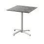 VEBA - Table de bistrot X Cross avec piètement sable + plateau HPL Galaxy Marble 70 x 70 cm