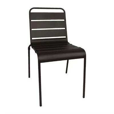 BOLERO - Lot de 4 chaises à lattes en acier noires