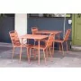 BOLERO - Lot de 4 chaises à lattes en acier Terracotta