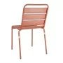 BOLERO - Lot de 4 chaises à lattes en acier Terracotta