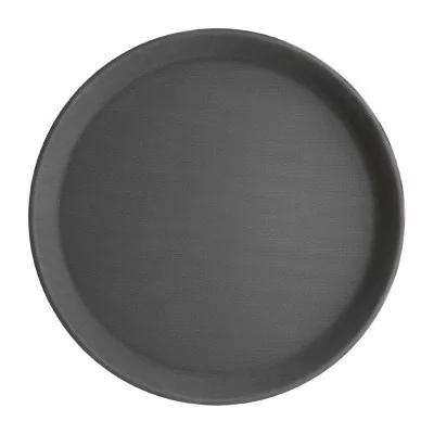 OLYMPIA - Plateau rond antidérapant en fibre de verre noir Ø 280 mm