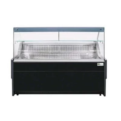 AFI - Vitrine droite ventilée avec réserve 2 portes 490 L noire