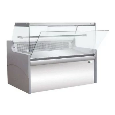 AFI - Vitrine droite ventilée avec réserve 3 portes 840 L grise