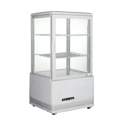 AFI - Vitrine 4 faces vitrées double vitrage 58 L blanche