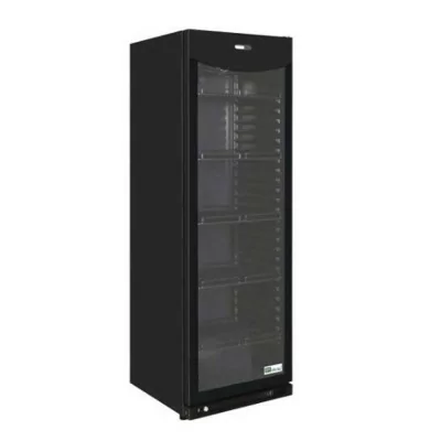 AFI - Armoire réfrigérée positive 1 porte vitrée 382 L laquée noire